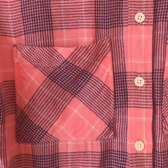 Aeropostale Pink Flannel Plaid Button-up Shirt - Picture 3 of 9